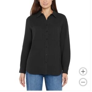 NWT Gap Women's cotton Gauze Button Front Shirt Black M L